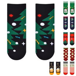 12 Pairs Women'S Casual Socks For Christmas Cotton Pattern In Socks Cute Winter High Quality Female Socks Soft Ankle Sock 240113