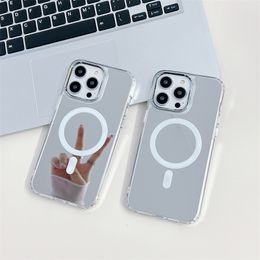 Magnetic Make up Mirror Pattern Phone Case For iPhone 15 14 13 12 11 Pro Max Soft Shockproof Back Cover Cases 100pcs