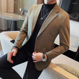 Men's Suits Fashion Suit Coat Slim Fit Deerskin Velvet Elegant Luxury Blazer Business Casual Wedding Plus Size