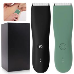 Body Hair Trimmer Shaver for Men Ball Groin Pubic Replaceable Ceramic Blade Groomer Electric Razor Waterproof Clippe y240112