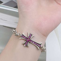 Designer CH Bracelet for Women Chromes New Diamond Inlaid Cross Female Personalized Heart Jewelry Men Chain Bracelets Classic Brand Classic Bangle 4GIA