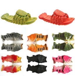 2024 designer slides Funny Slippers Womens Shoes Family Residential Shoes Men Blus Summer Beach slipper Boys Unisex New Fish lobster Slippers
