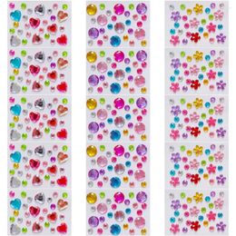 Storage Bottles 15 Sheets Of Bling Jewels Cartoon Gems Stickers Multi-use Plastic Portable For Diy
