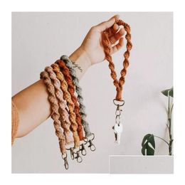 Rame Wristlet Keychains Wrist Lanyard Strap Keyring Bracelet 11 Colors Rames Braided Key Drop Delivery Ot6Q0