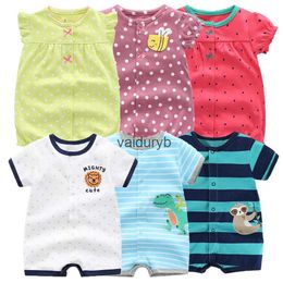 Pagliaccetti 2023 Estate Neonato Pagliaccetti Manica corta Cartoon Stampato Morbido cotone Tute Infantile Bebe Vestiti Per 0-24 Mesi ragazzo girlsvaiduryb