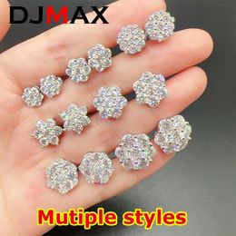 DJMAX Full Stud Earrings for Women Original 925 Sterling Silver Flower Lady Luxurious Diamond 240112