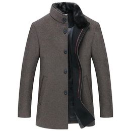 Men Business Casual Woollen Blends Male Winter Cashmere Trench Coats Man High Quality Warm Overcoats Jackets Size 3XL 240113