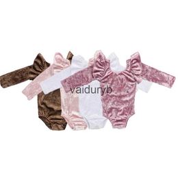 Rompers Newborn Baby Girl Velvet Romper Ruffle Long Sleeve Autumn Spring Infant Toddler Kids Jumpsuit Outfit Jumpsuit Baby Clothes 3M-2Yvaiduryb