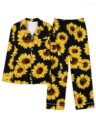 Women's Two Piece Pants Spring Autumn Pyjamas Sets Women Fashion Print Love Tribal Pattern Casual Loose Set 2024