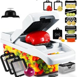 12 in 1 Multifunctional Vegetable Cutter Food Chopper Potato Slicer Carrot Grater Onion Shredder Salad Cutter Kitchen Gadgets 240113