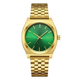 Luxury Green Big Dial Steel Band Watch for Men Fashion Quartz Waterproof Ladies Watch Relogio Masculino Valentine Gift 240112