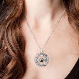 Pendant Necklaces Chain Necklace For Women Astronomical Ball Projection 100 Languages I Love You Rotating Projecti Collares Para Mujer