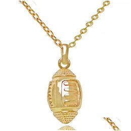 Pendant Necklaces 18K Gold American Football Sports For Women Rugby Shape Chains Fashion Lovers Jewelry Gift Drop Delivery Pendants Dhrlv