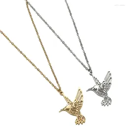 Pendant Necklaces 1PC 45cm Animal Simple Necklace Stainless Steel Hummingbird & Pendants Clavicle Chain Swallow Birds Collares