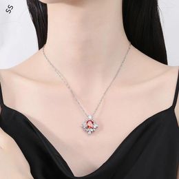 Pendant Necklaces Simulation Ruby High-end Luxury Women's Dresses Necklace Accessories