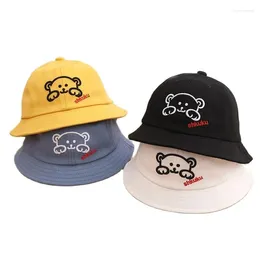 Berets Doit Summer Baby Girls Hat Cartoon Bear Fisherman Spring Sun Outdoor 2024 Bucket Toddler Kid Panama Cap