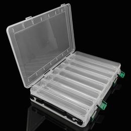 Double Sided 14 Compartments Fishing Tackle Boxes Lure Organiser Hook Bait Case Container Box For Wobblers 240112