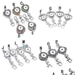 Noosa Snap Button Jewellery Key Rings Keychains Rhinestone Love Heart 18Mm Chains Diy Holders Lanyard Drop Delivery Dhvlb