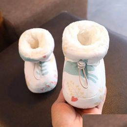 First Walkers Warm Infant Crib Snow Boots Soft Comfortable Girls Boys Anti-Slip Socks Born Baby Shoes Zapatos Rojos Drop Delivery Kids Otsqu