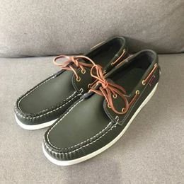 Men's Comfortable Casual Handmade Men Shoe Brand Leather Shoe Top Quality Driving Moccasin Men Luxury Brand Flats Boat Shoes 240112