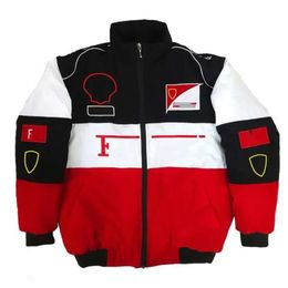 F1 Racing Suit Long-sleeved Jacket Retro Motorcycle Suit Jacket Motorcycle Team Winter Cotton Clothing Suit Embroidered Warm Jacket 938