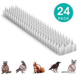 24 Pack Outdoor Transparent Clear PVC Bird Defender Spikes Strips for Indoor Use Keep Squirrel Off 42 X 8 2CM 240112