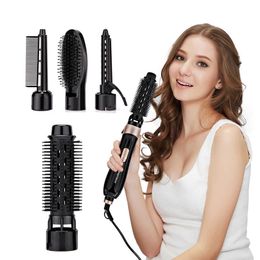 4 In 1 Hair Dryer Brush Electric Air Comb Multifunction Curler Straightener 240112