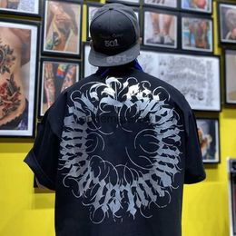 Erkek Tişörtleri Moda Harajuku Hip Hop Shot O-Neck T-Shirt Sıradan Baskı Kargo Sokak Giyim Mektupları Retro Büyük Boy Kısa Sleeveephemeralew