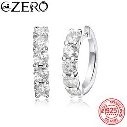 ALIZERO 3mm D Colour Earring 100% 925 Sterling Sliver Ear Clip Earrings for Women Wedding Sparkling Fine Jewellery 240112