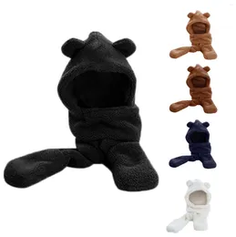 Ball Caps Women Cute Cartoon Thick Scarf Hat Gloves Organizer Set For Boys Men