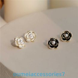 2024 Original Jewellery Designer S925 Silver Needle French Camellia Flower Female Korean Net Red Temperament Advanced Sense Earrings