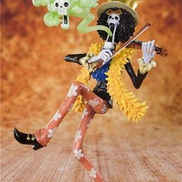 NEW 23cm Japan Anime ONE PIECE 20th Anniversary The Straw Hat Pirates BROOK Burukku PVC Action Figure Model Brinquedos Toys T23918025