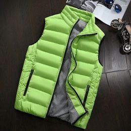 Men's Vests Brand Clothing Cotton-Padded Big Siz Vest Men Waistcoat Mens Jacket Sleeveless Winter Fashion Casual Slim Coats