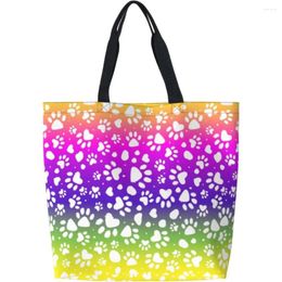 Shopping Bags Dog Print Large Tote Bag For Women Reusable Beach Shoulder Handbag Waterproof Travel Grocery