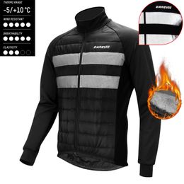 DAREVIE Cycling Jacket Themal Fleece Women Winter -5 ~10 Men Cycling Jackets Reflective Keep Warm Breathable Cycling Jacket 240112