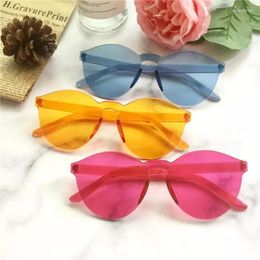 Sunglasses 2024 Women Clear Rimless Sun Glasses For Female Girls Fashion Colour Shades Eyewear Transparent Cute Candy Eyeglasses