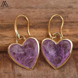 Heart Amethsyts Labradorite Dangle Earrings For Women Boho Luxury Fashion Natural Stones Earring Designer Jewelery Bijoux 240113