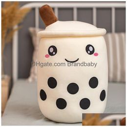 Designer Pillow Hy Wy P Creative Fruit Milk Tea Cartoon Slee Pearl Cup Stuff Toy Action Luxury For Girl Christmas Drop Delivery Dhkgz