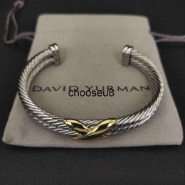 Designer smycken Bangle David Yurma X 7mm armband för kvinnor av hög kvalitet Herrarmband Designer Station Cable Cross Collection