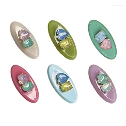 Hair Clips Lovely Candy Coloured Clip Crystal Hairpins Barrettes Sweet Side Accessory For Kids Teens Girls