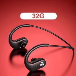 Earphones Benjie S10 MP3 Player With Bluetooth 32GB Sporty Mini Music Player Wireless Earmounted Hanging Earphones For Sport Audio Player