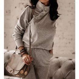 Women's Two Piece Pants Women Sweatshirt Sweater Sets Winter Tracksuit Autumn Casual Fashion Chic Sweatshirts Outwear Pant Suit Female