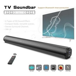 Soundbar TV Speaker Portable Column Audio Wireless Subwoofer Bass Stereo Music Player Home Surround SoundBar for PC Theater with FM Radio