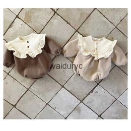 Rompers Baby Clothing Bodysuit قطعة واحدة فرو بطانة ملابس الرضع H240508