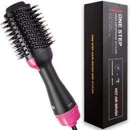 Dryer Professional One Step Hair Dryer Comb volumizer 2 in 1 straightener and curler Hot Air Curling iron Rotating Rollers Comb