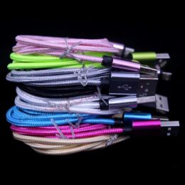 1m 2m 3m Alloy Fabric Braided cable Type c Micro usb data charger cables for samsung s4 s6 s7 htc android phone LL