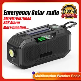 Radio 2021 New Version Fm/am/noaa/wb Radio Portable 5000mah Ipx5 Waterproof Hand Crank Solar Emergency Weather Radio with Compass