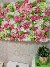 Decorative Flowers 40 60cm Artificial Flower Wall Panel For Wedding Party Background Rose Hybrid Peony Mat Shop Decoration