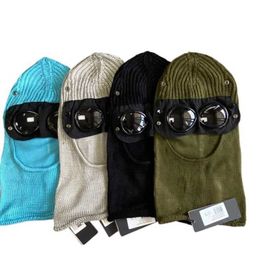 BeanieSkull Caps Europe Two Lens Glasses windbreak hood Designer CP Winter warm beanies outdoor Hip Hop cotton knitted men mask casual mal