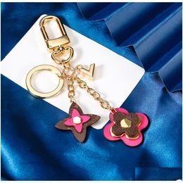 Fashion Luxury Brand Keychain 2023 Mticolor Designers Key Chain Womens Bee Buckle Keychains Men Car Keyring Handmade Leather Women Ba Dhoxl